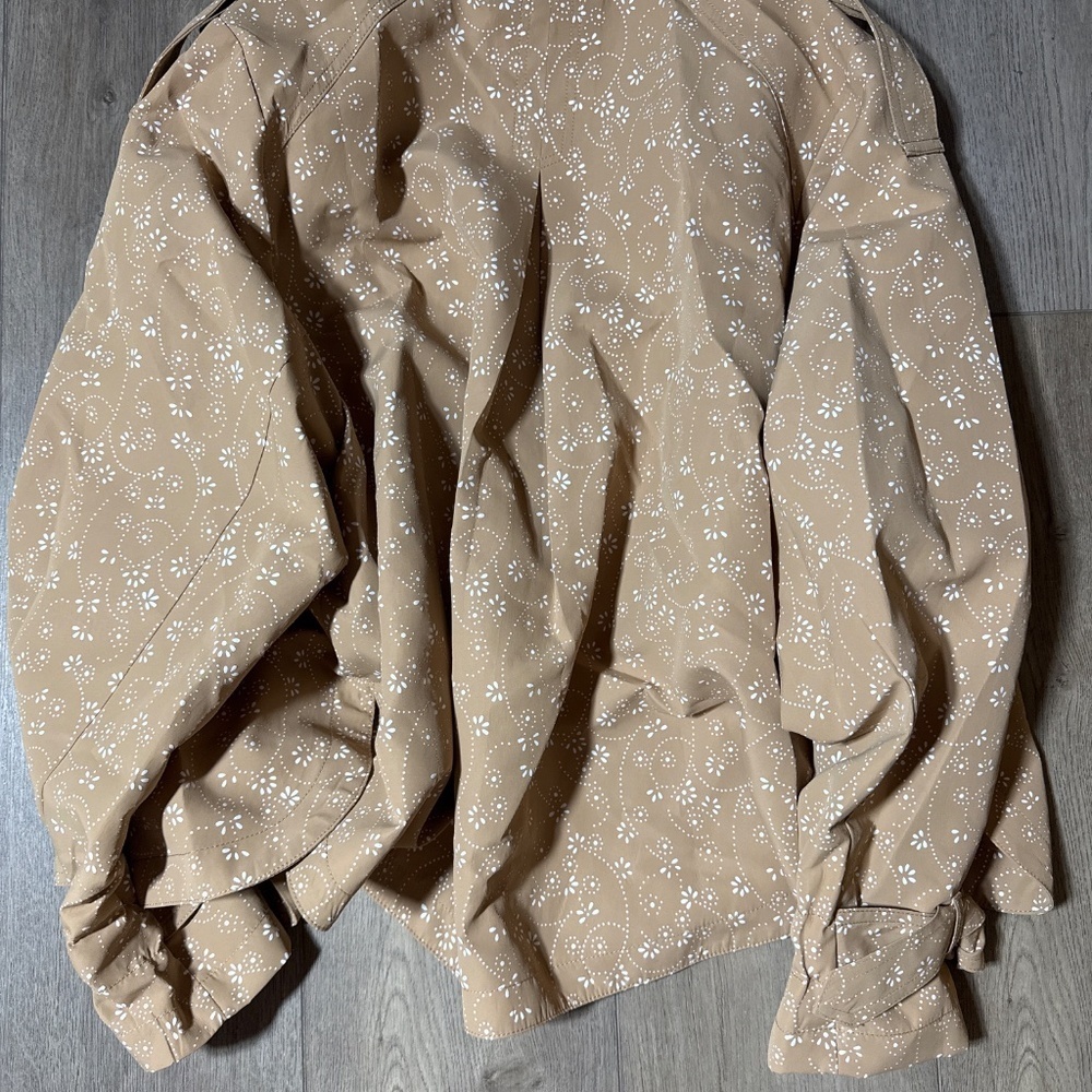 NWT! By Anthropologie Floral Cutwork Crop Trench Jacket - Picture 8 of 8